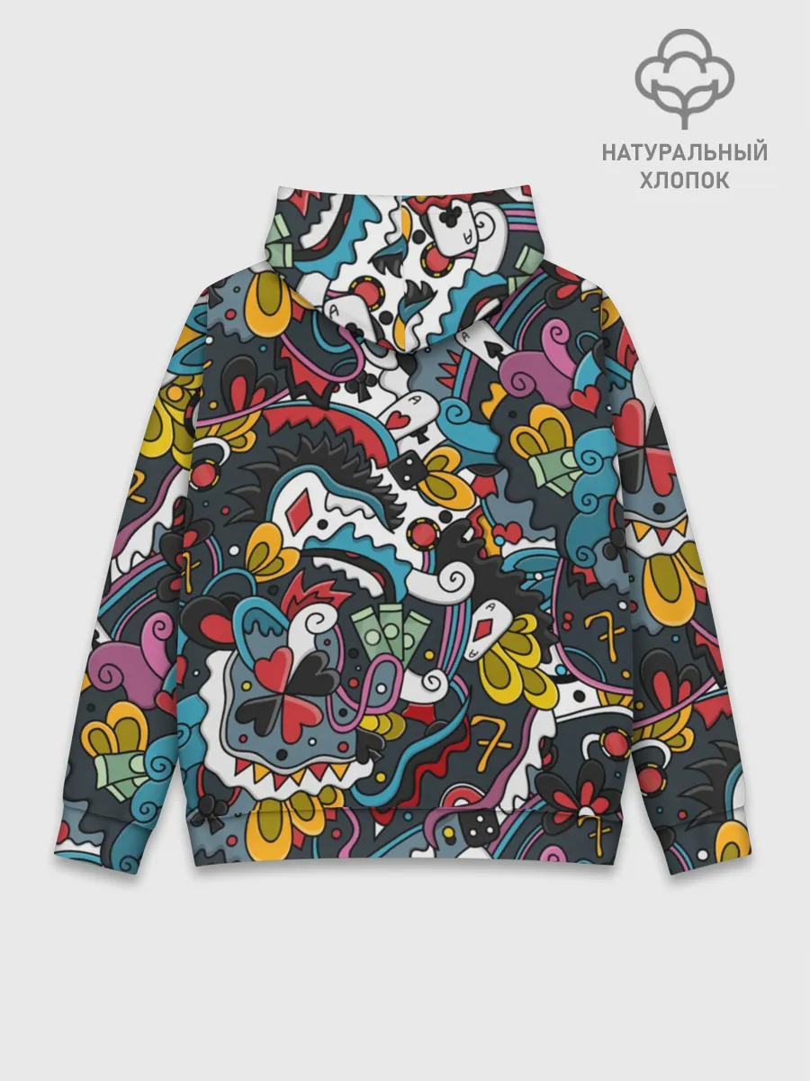 Худи мужской база хлопок / Покерный коллаж