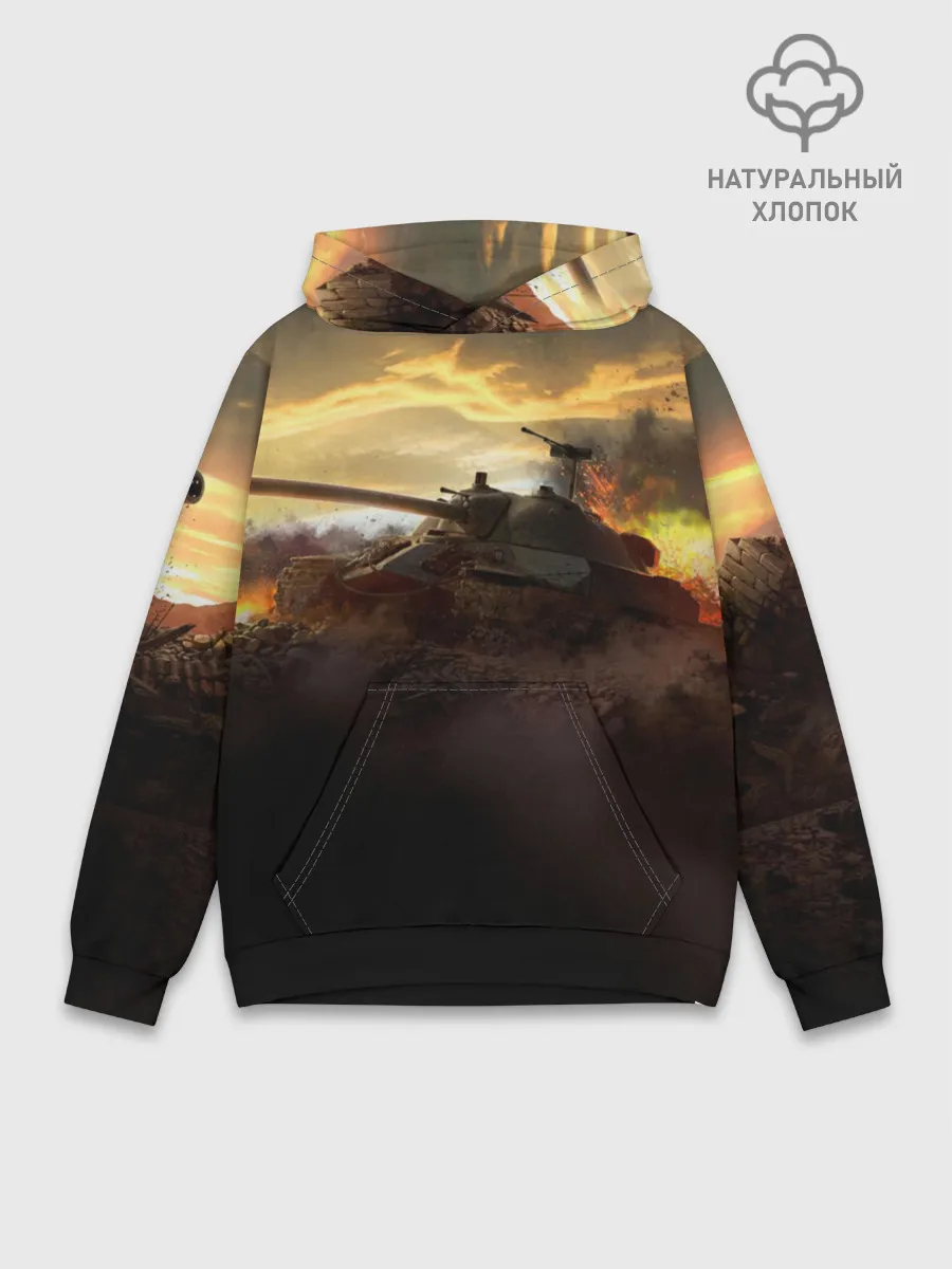 Худи мужской база хлопок / танк на закате