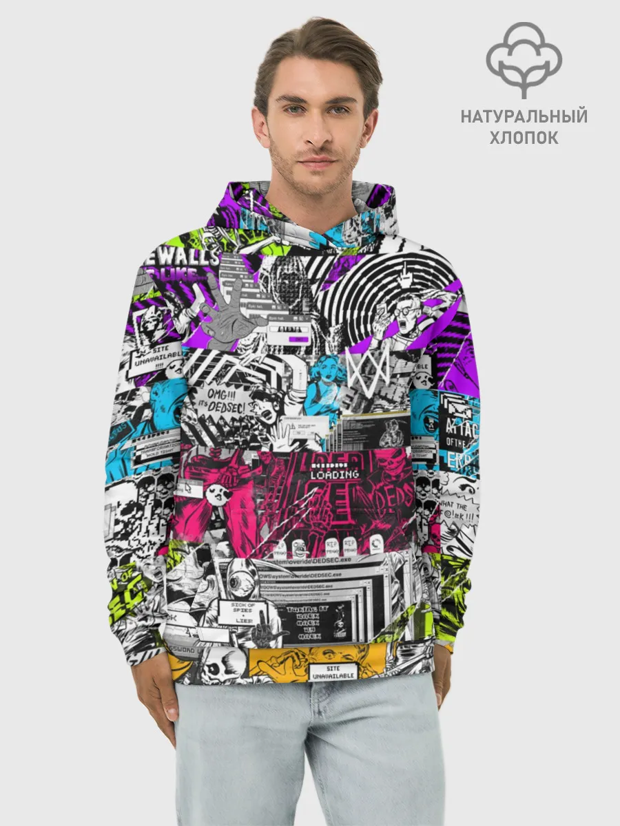 Худи мужской база хлопок / Watch Dogs