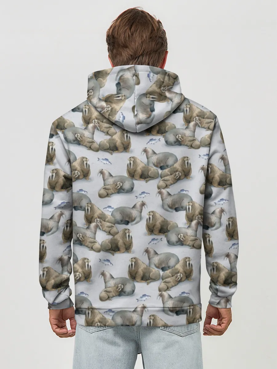 Худи мужской база хлопок / Моржи