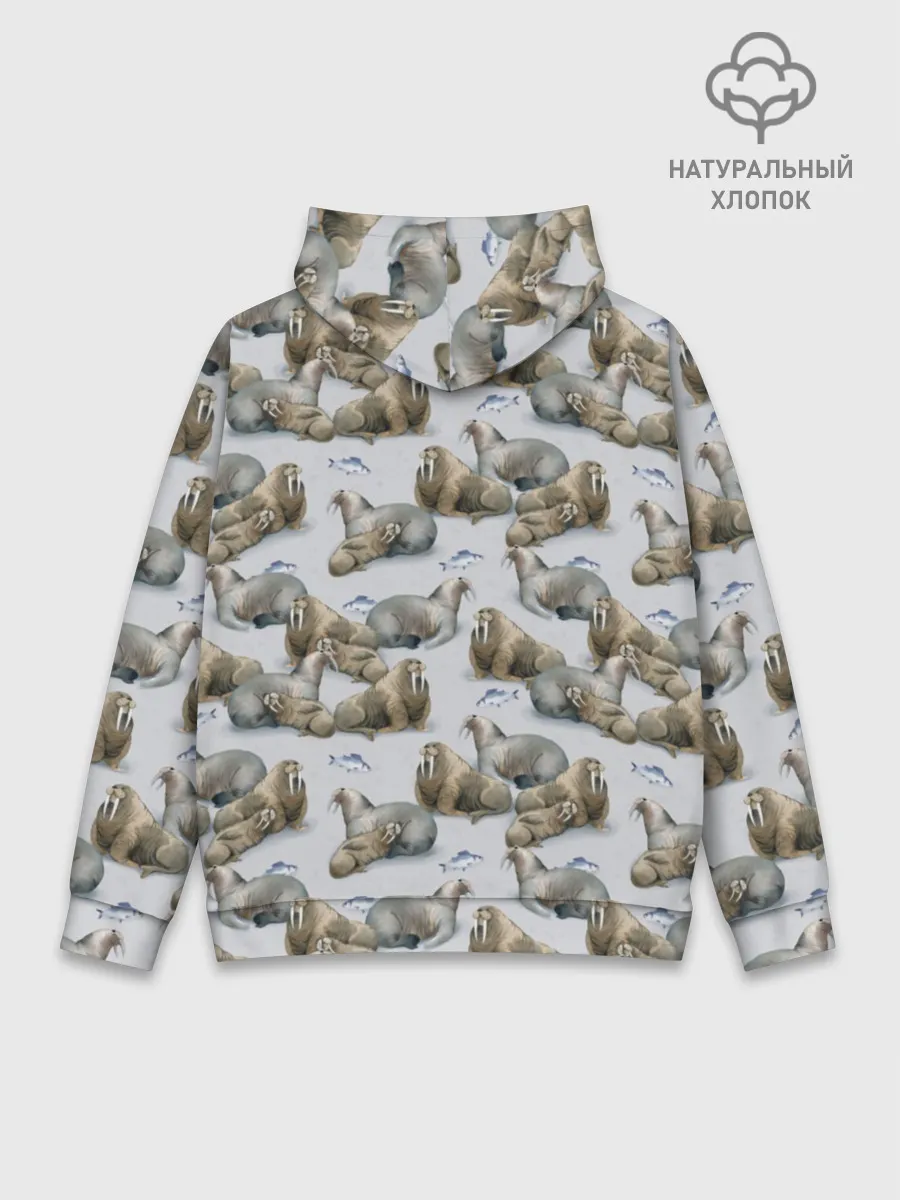 Худи мужской база хлопок / Моржи