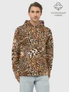 Худи мужской база хлопок / Леопард