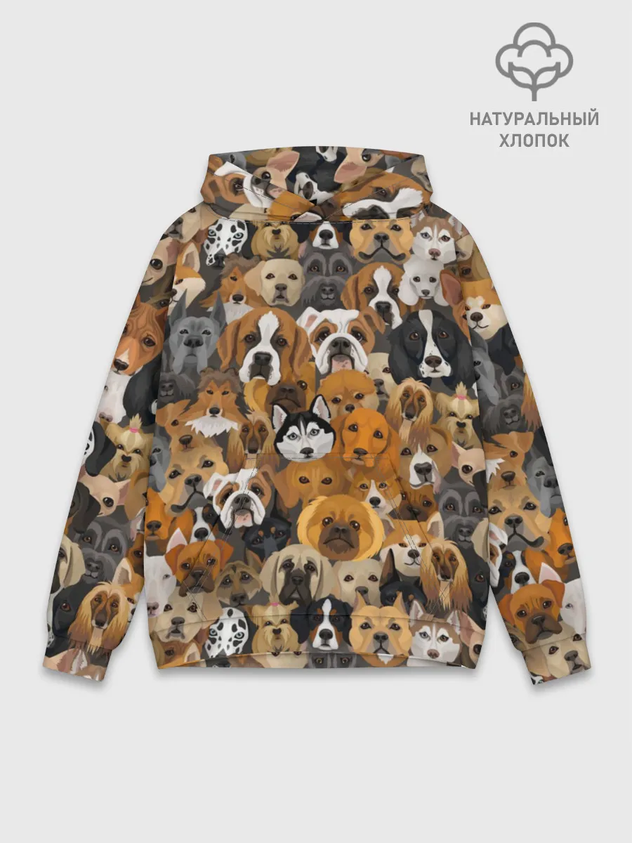 Худи мужской база хлопок / Собаки