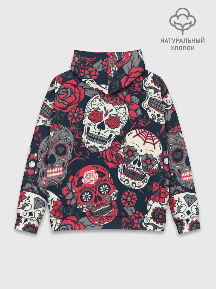 Худи мужской база хлопок / Мексиканские черепа