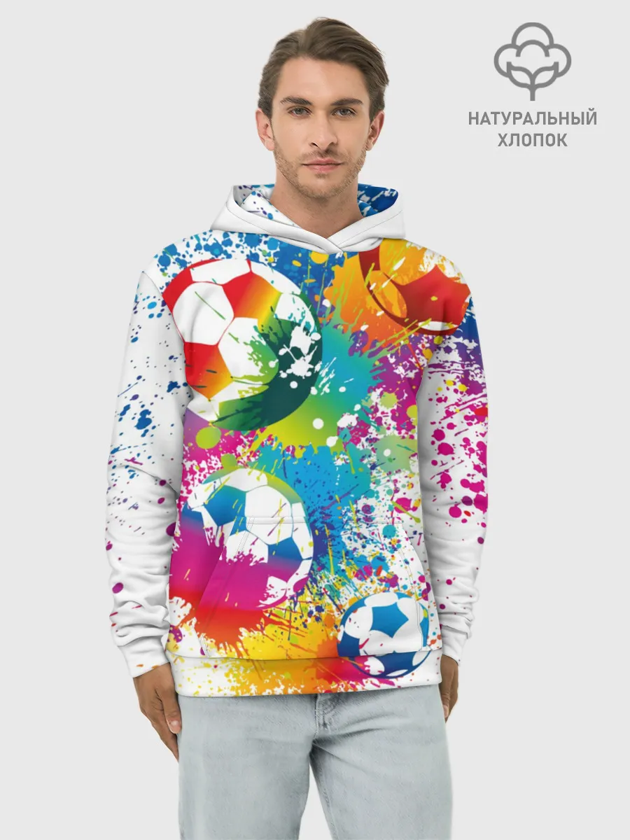 Худи мужской база хлопок / Футбольные мячи