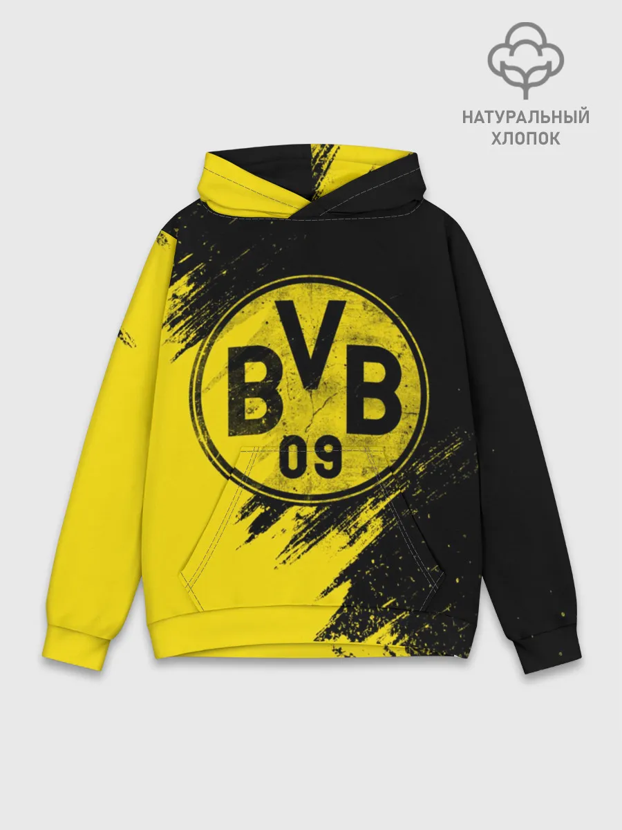 Худи мужской база хлопок / Боруссия Дортмунд