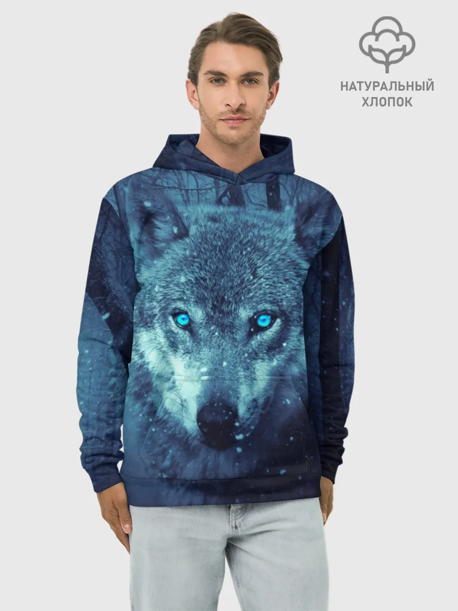 Худи мужской база хлопок / Волк