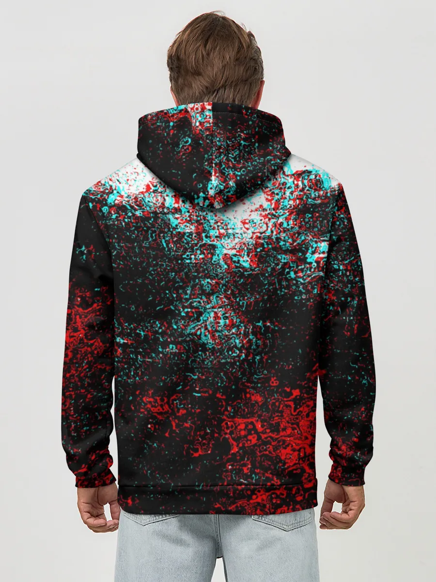 Худи мужской база хлопок / БРЫЗГИ КРАСОК GLITCH