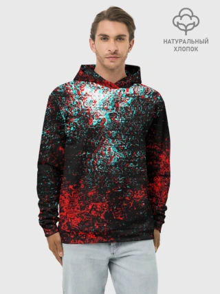 Худи мужской база хлопок / БРЫЗГИ КРАСОК GLITCH