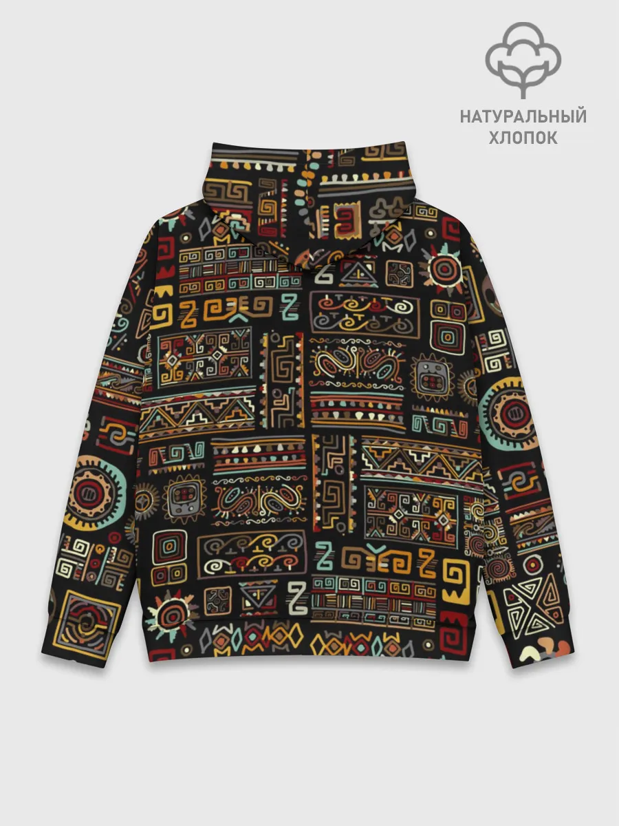Худи мужской база хлопок / Этнический орнамент