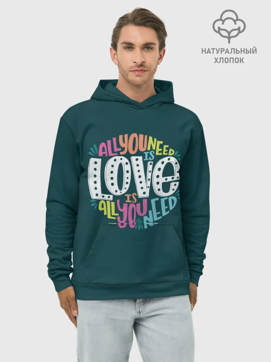 Худи мужской база хлопок / All You Need is Love