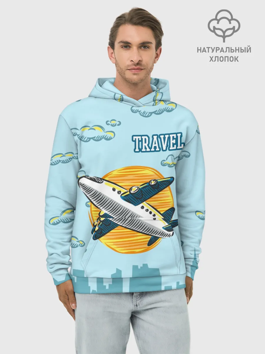 Худи мужской база хлопок / Путешествия