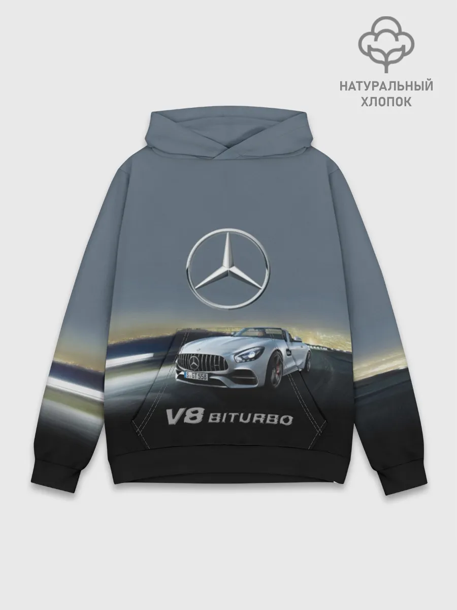 Худи мужской база хлопок / V8 Biturbo
