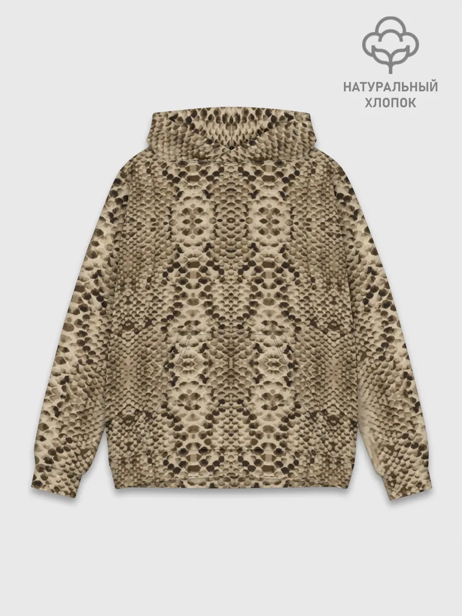 Худи мужской база хлопок / Кожа питона