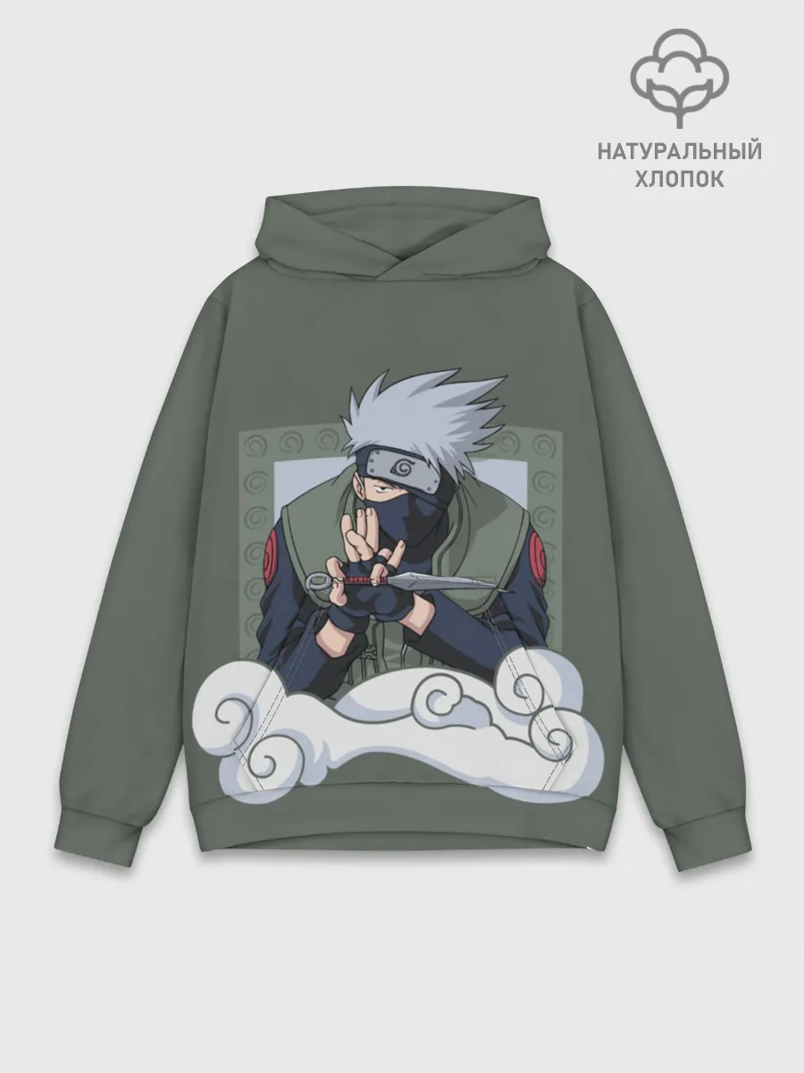 Худи мужской база хлопок / Какаши сенсей