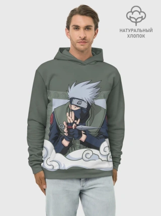 Худи мужской база хлопок / Какаши сенсей