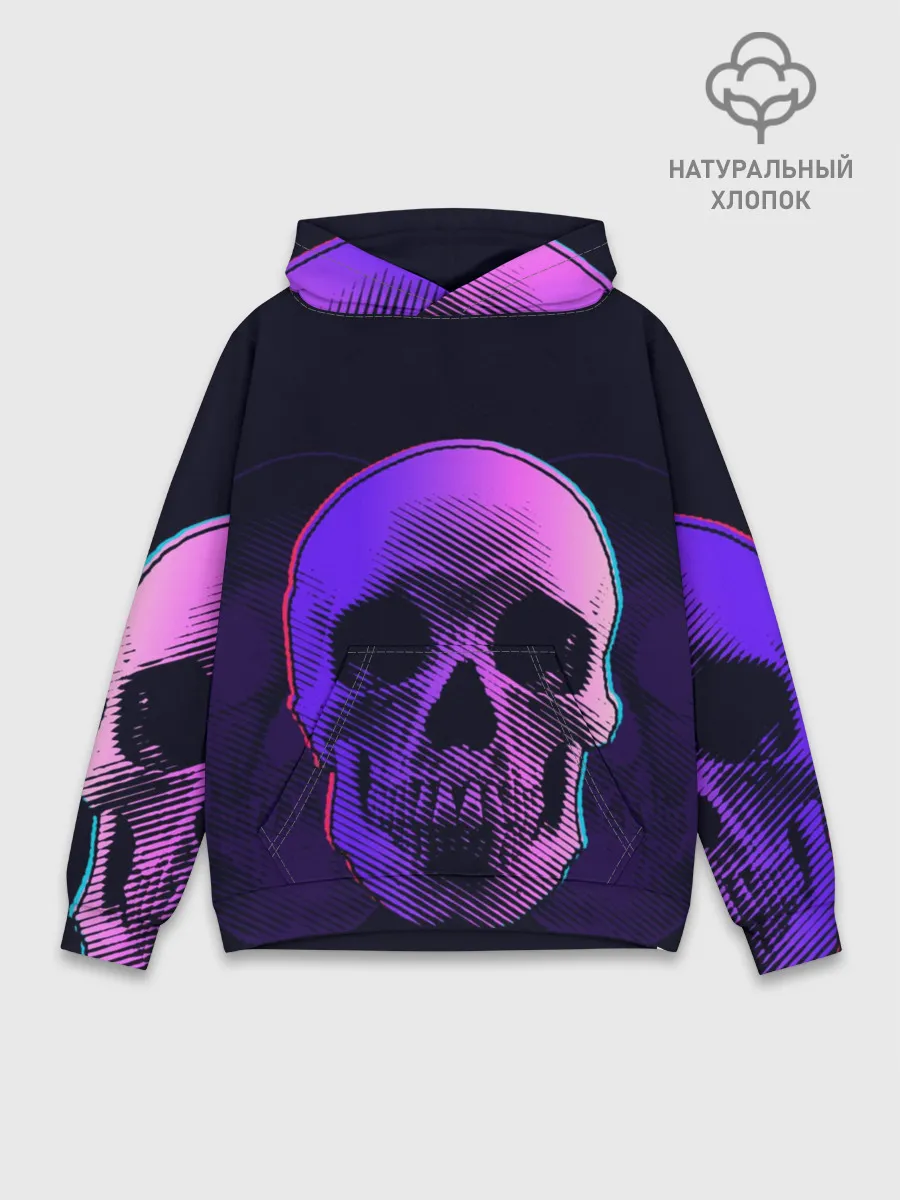 Худи мужской база хлопок / Токсичный череп