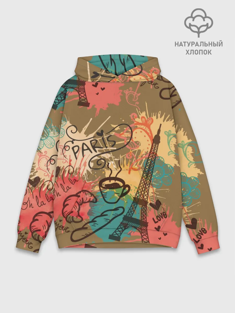 Худи мужской база хлопок / Париж