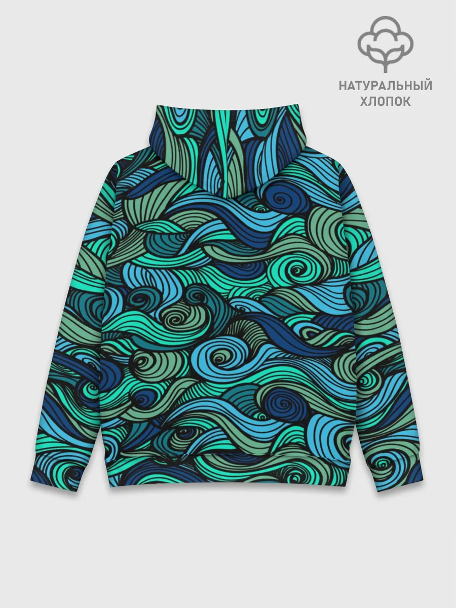 Худи мужской база хлопок / Морская пучина