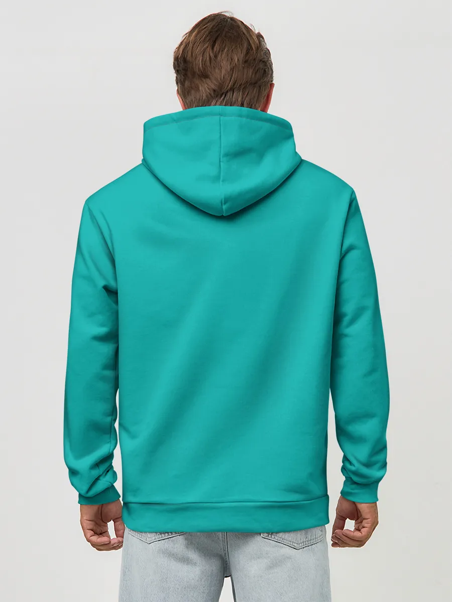 Худи мужской база хлопок / Тихиро и Хаку зеленый фон