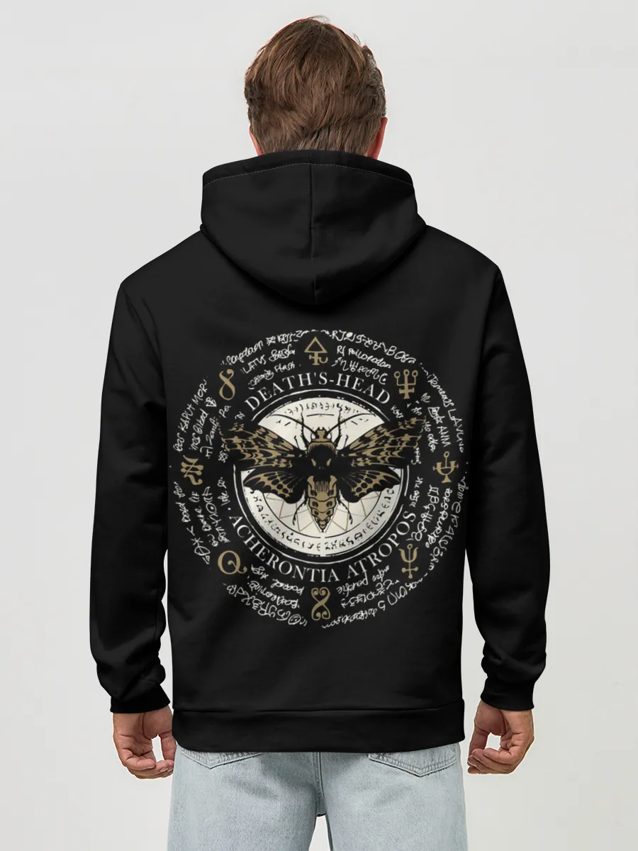 Худи мужской база хлопок / Бабочка Мертвая голова
