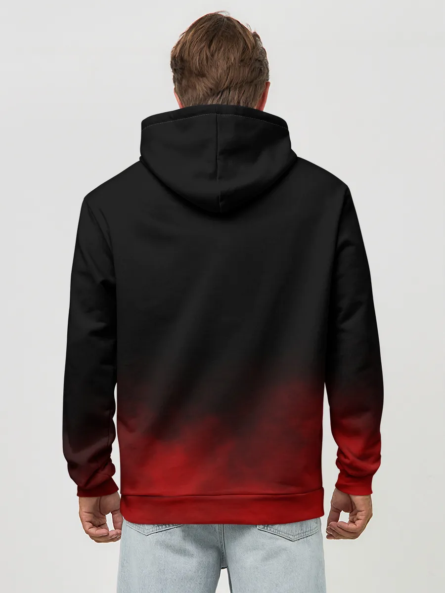 Худи мужской база хлопок / Акаме в красной дымке