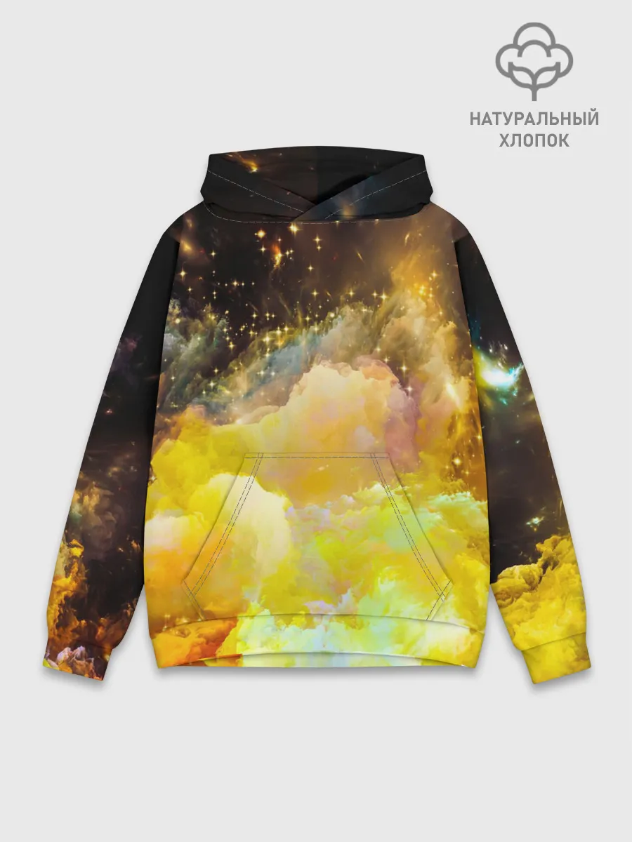 Худи мужской база хлопок / Желтая краска