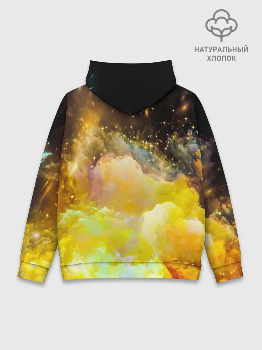 Худи мужской база хлопок / Желтая краска