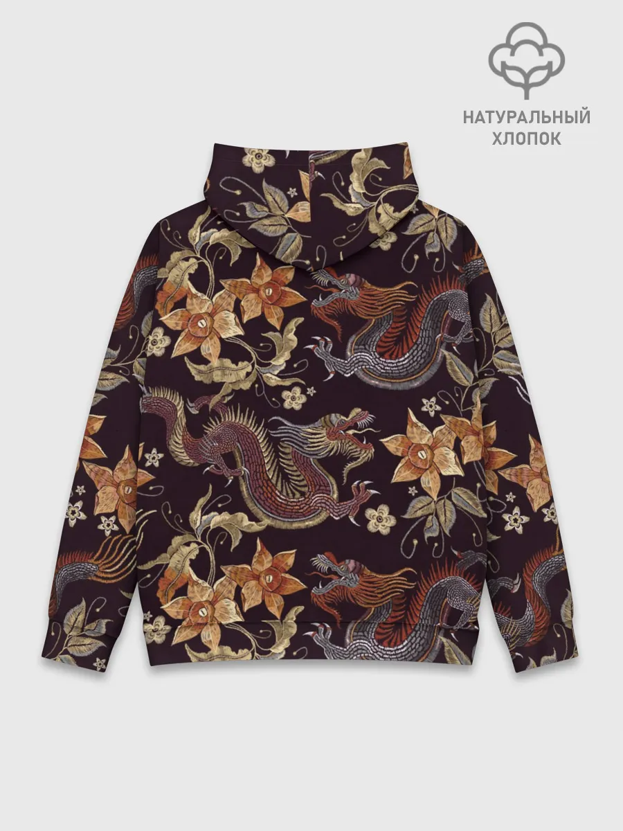 Худи мужской база хлопок / Японские драконы