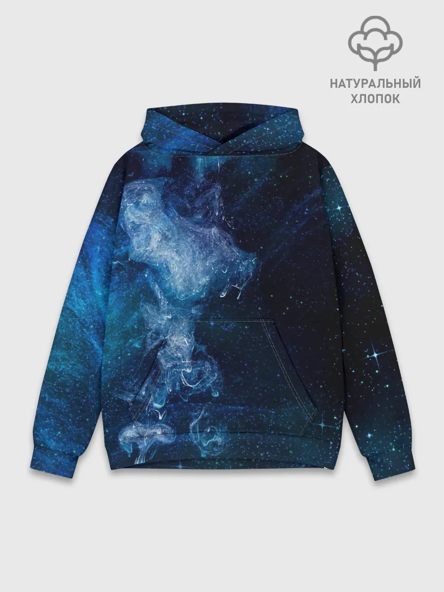 Худи мужской база хлопок / Синий космос