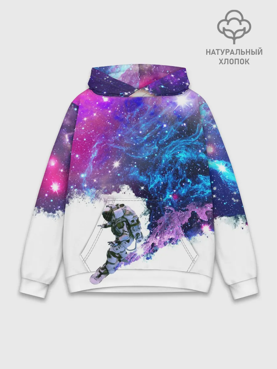 Худи мужской база хлопок / Космический сноуборд