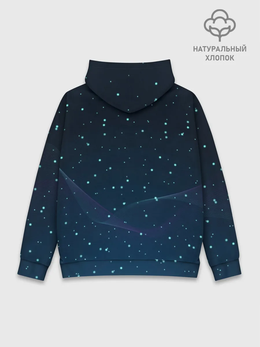Худи мужской база хлопок / Сова со звездочками