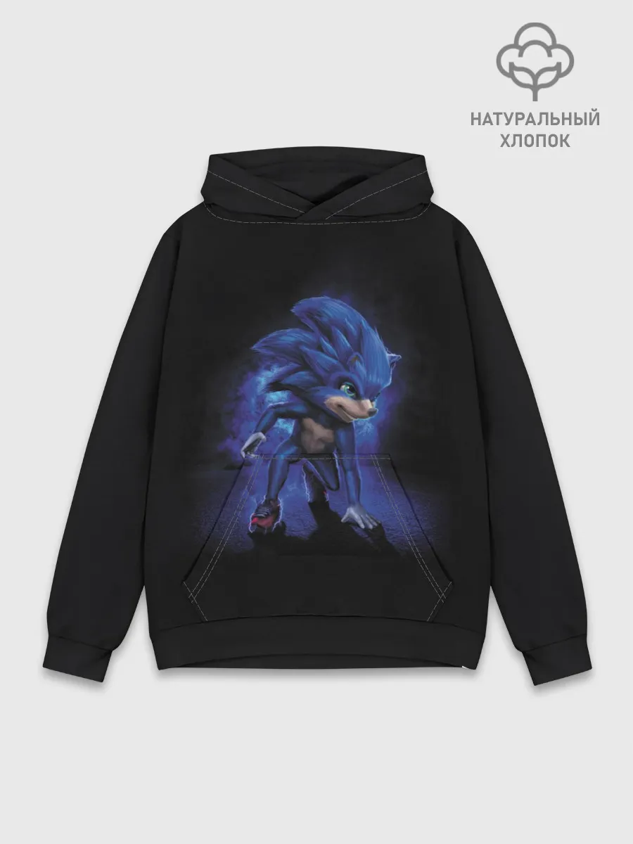 Худи мужской база хлопок / Соник