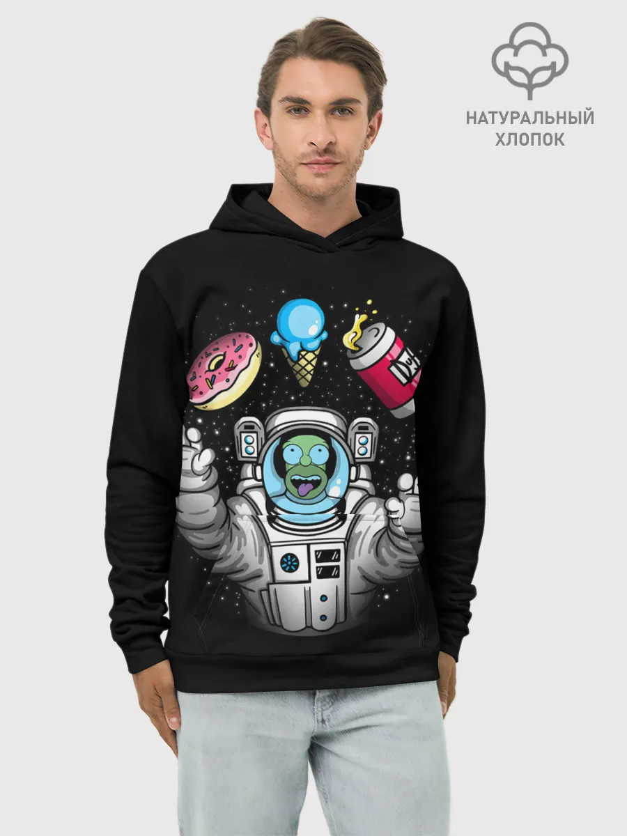Худи мужской база хлопок / Гомер в космосе