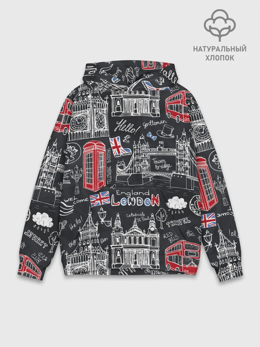 Худи мужской база хлопок / Лондон