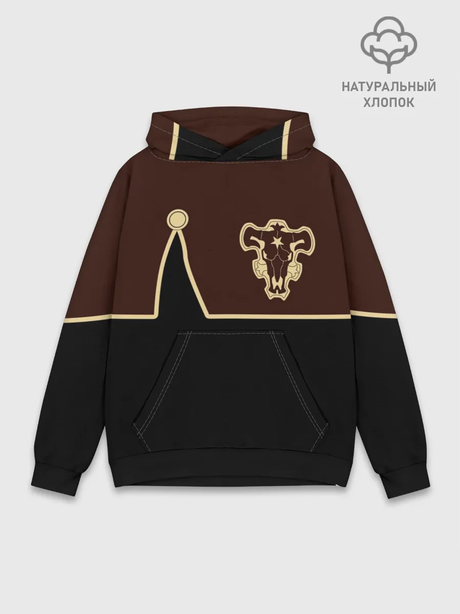 Худи мужской база хлопок / Мантия Чёрный Бык