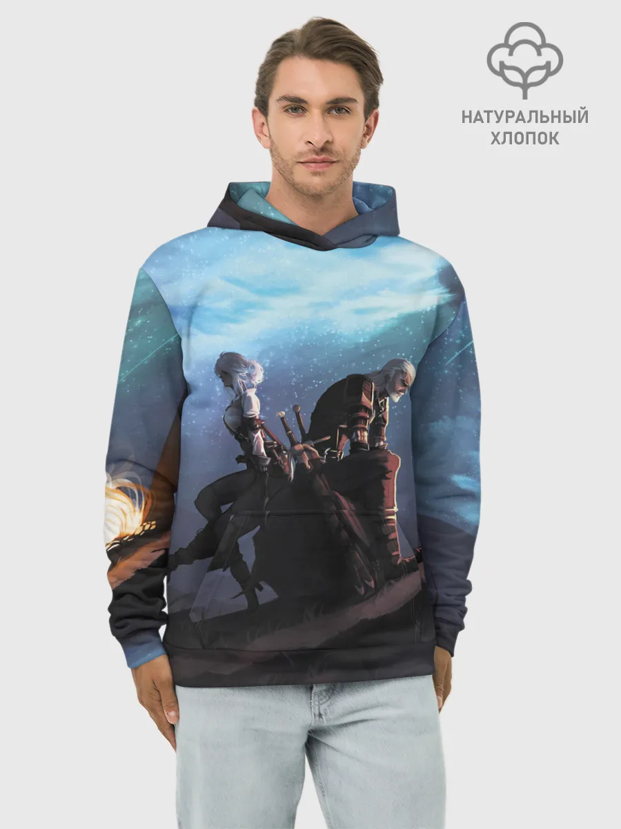 Худи мужской база хлопок / Цири И Геральд