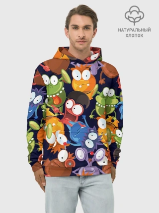 Худи мужской база хлопок / Пучеглазые монстры