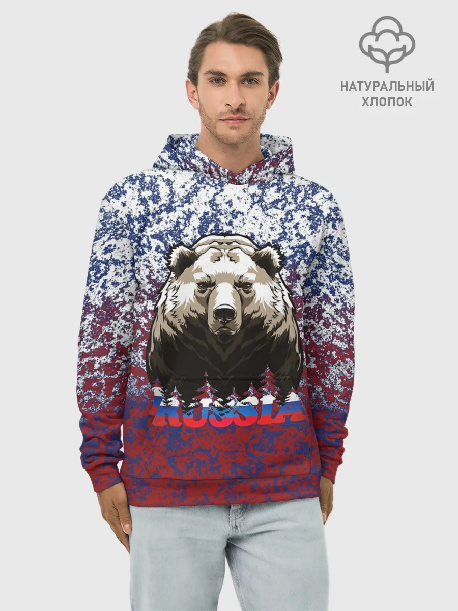 Худи мужской база хлопок / Русский медведь