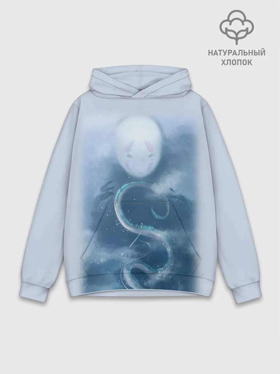 Худи мужской база хлопок / Безликий бог следит за Хаку