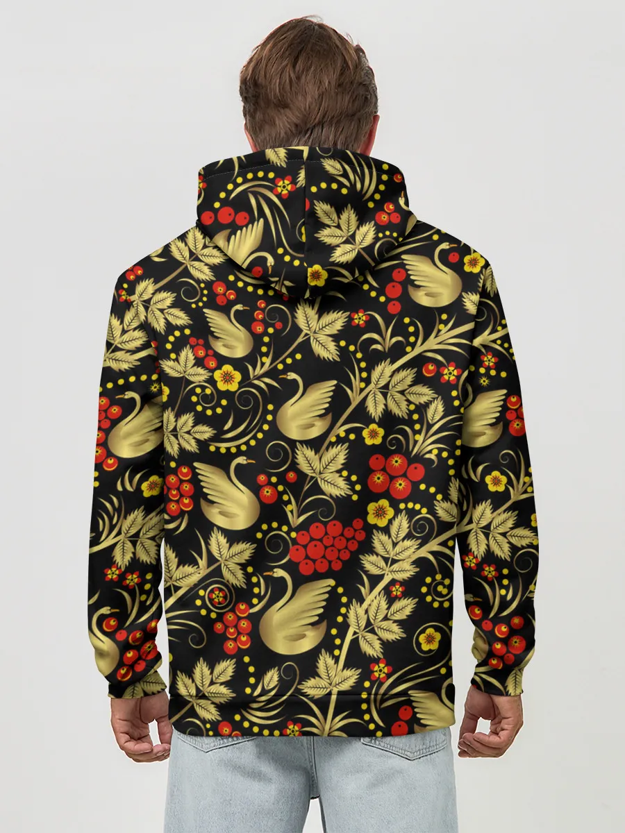 Худи мужской база хлопок / Хохлома