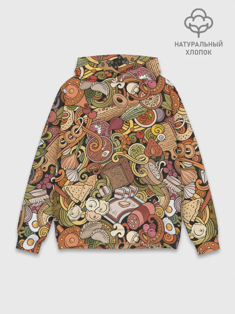 Худи мужской база хлопок / Русская еда