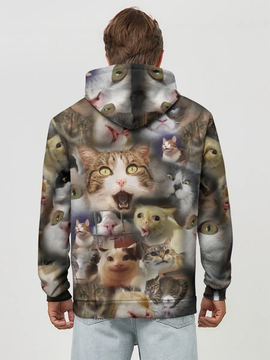 Худи мужской база хлопок / Те самые коты