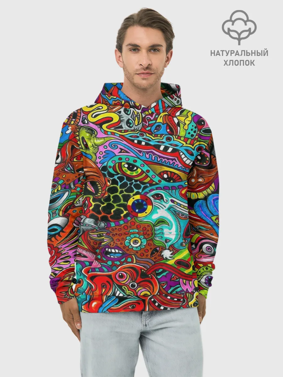 Худи мужской база хлопок / Психоделика