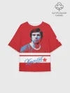 Женская футболка оверсайз хлопок / Kharlamov_Red_17