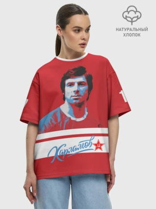 Женская футболка оверсайз хлопок / Харламов