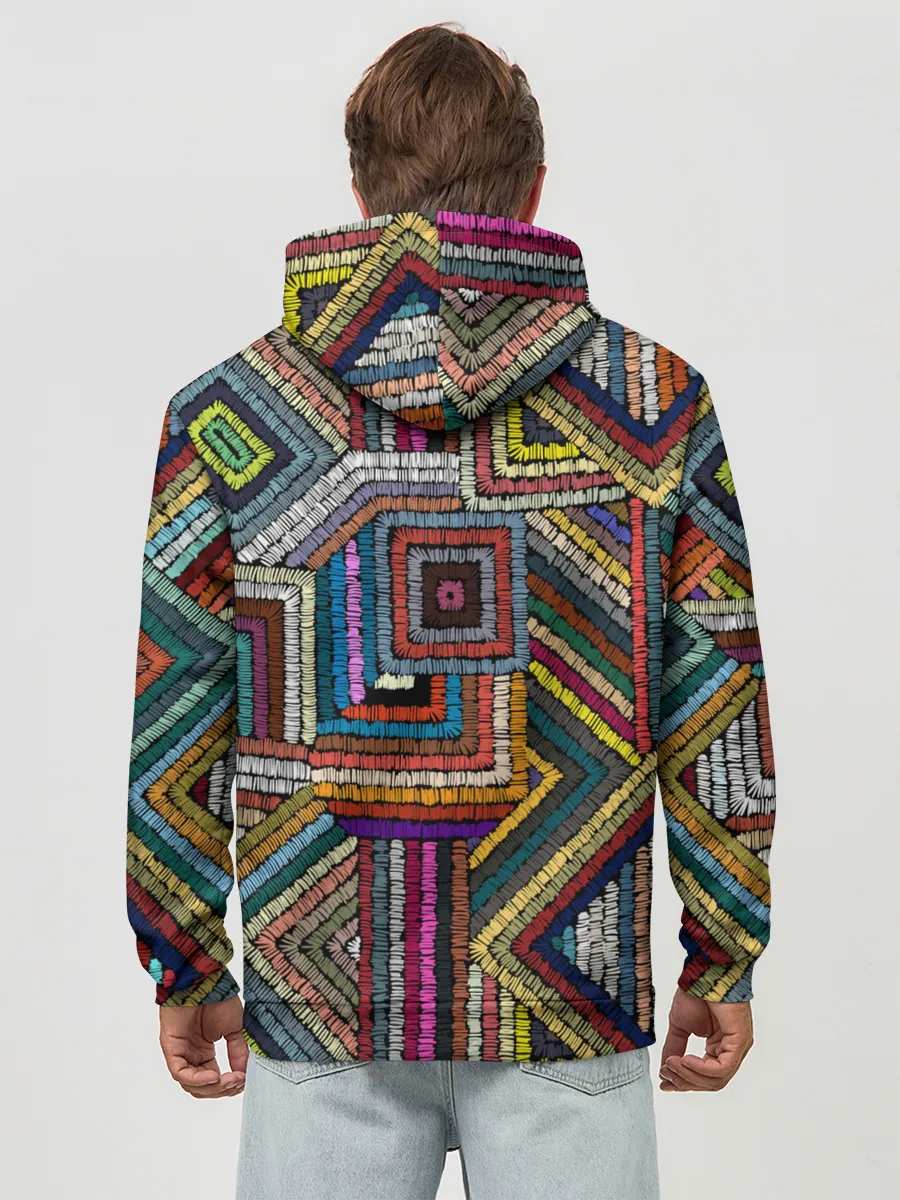 Худи мужской база хлопок / Этнический орнамент