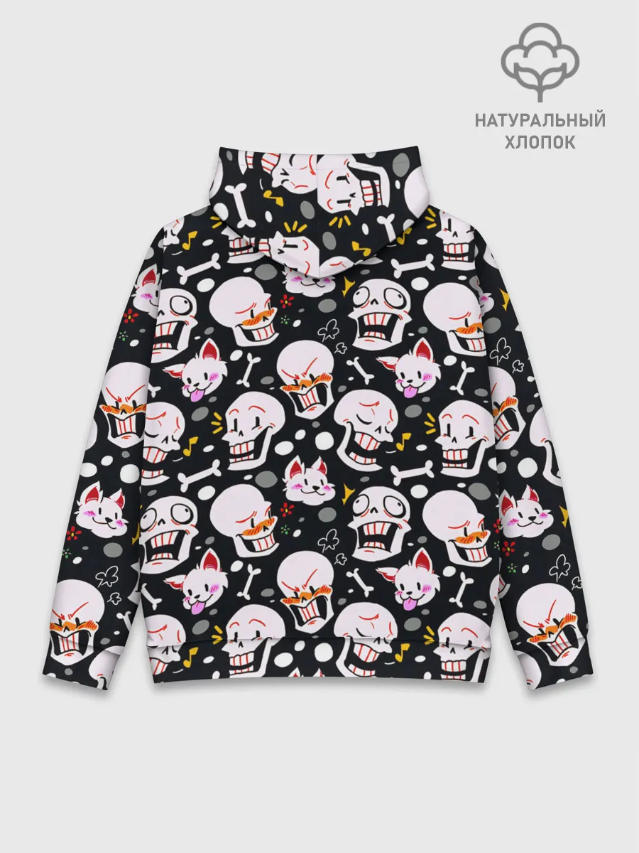 Худи мужской база хлопок / Черепа и Котики