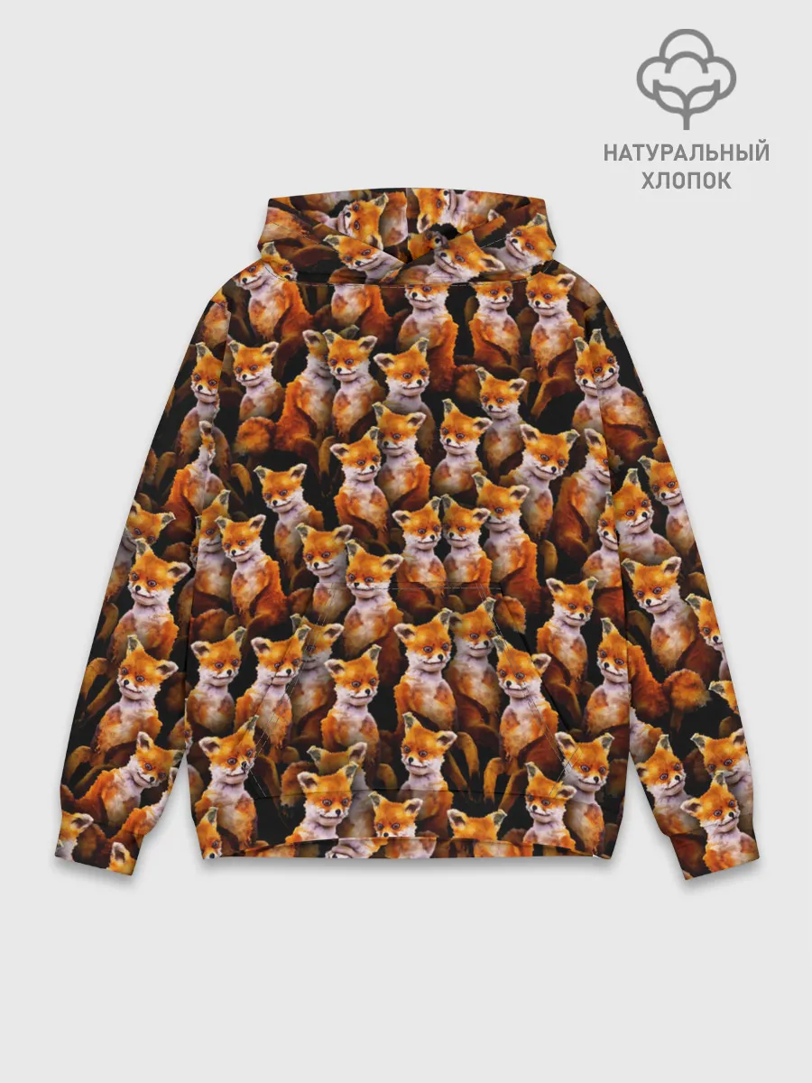 Худи мужской база хлопок / Упоротые лисы