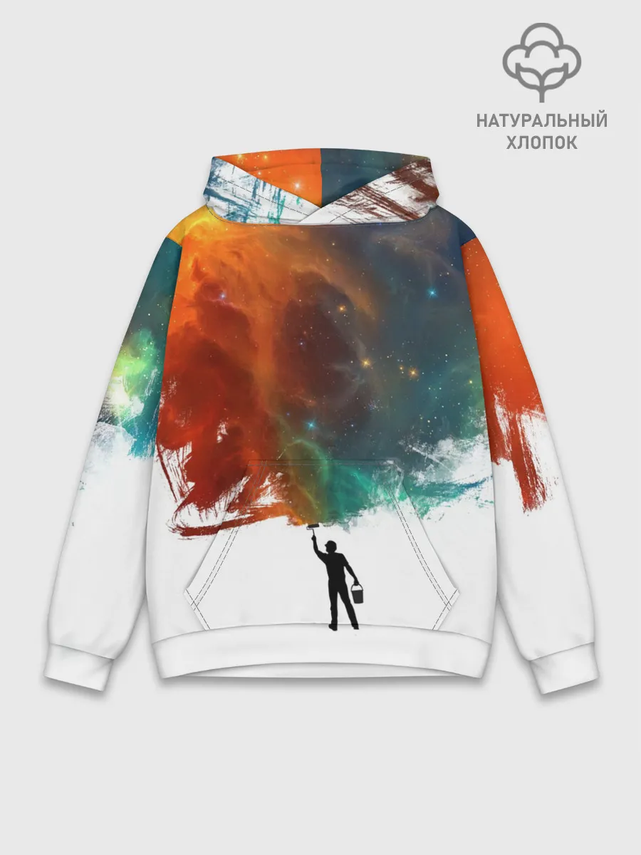 Худи мужской база хлопок / Красим космос